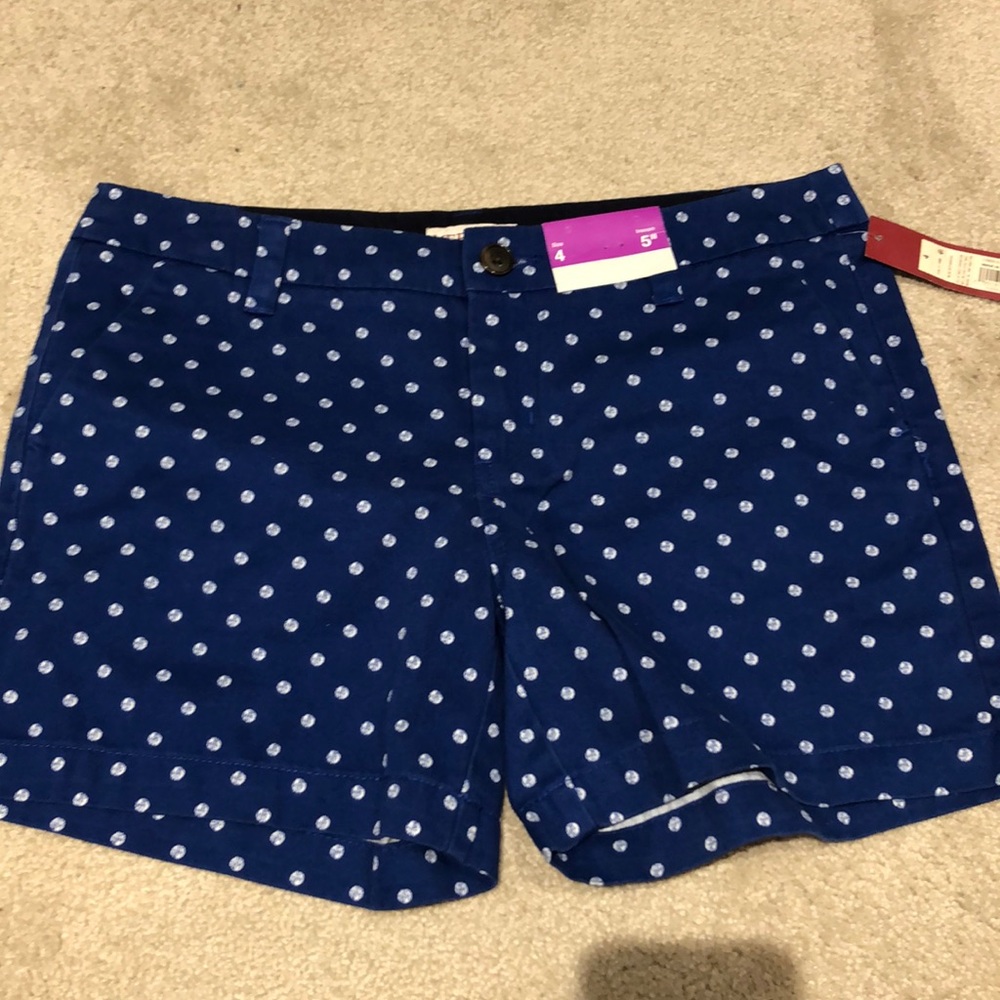 Blue polka dot shorts